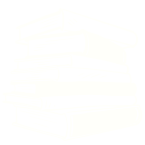 the readers nook transparent logo is an image of a stack of books